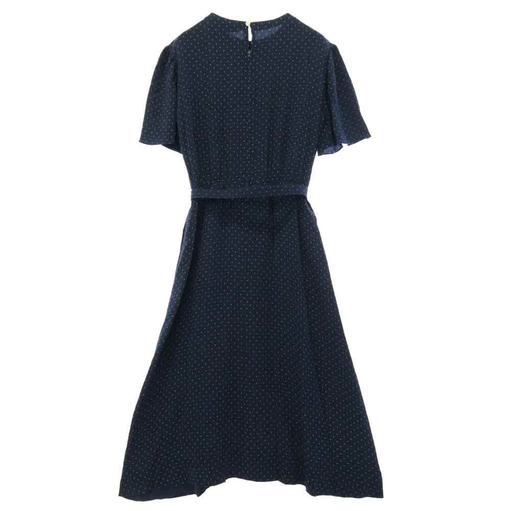 RALPH LAUREN ラルフローレン ドット柄 半袖 ワンピース ネイビー系 7【中古】