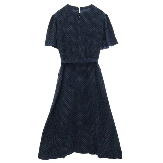 RALPH LAUREN ラルフローレン ドット柄 半袖 ワンピース ネイビー系 7【中古】