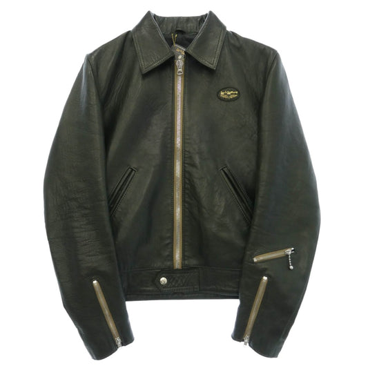 Lewis Leathers ルイスレザー CORSAIR コルセア シープレザー シングルライダースジャケット ダークグリーン グリーン系 38【中古】