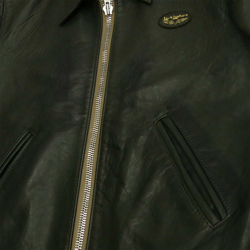 Lewis Leathers ルイスレザー CORSAIR コルセア シープレザー シングルライダースジャケット ダークグリーン グリーン系 38【中古】
