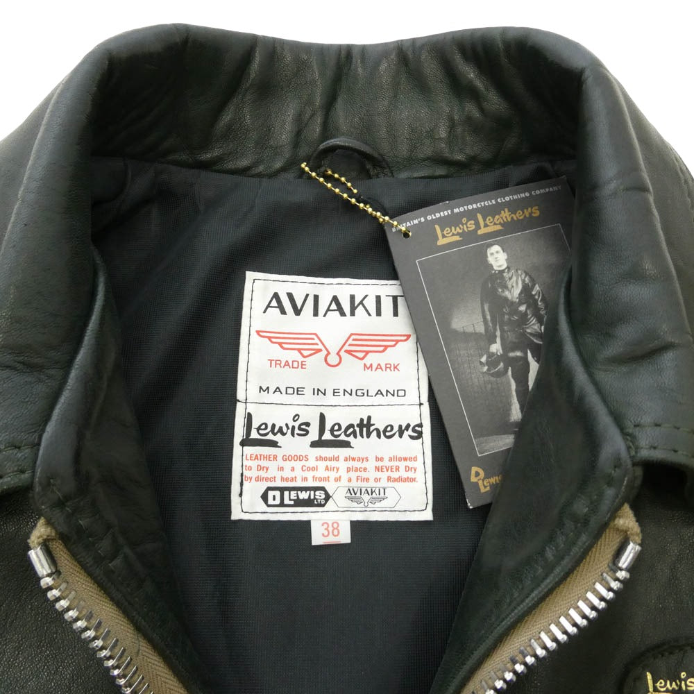 Lewis Leathers ルイスレザー CORSAIR コルセア シープレザー シングルライダースジャケット ダークグリーン グリーン系 38【中古】