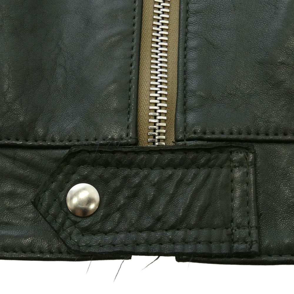 Lewis Leathers ルイスレザー CORSAIR コルセア シープレザー シングルライダースジャケット ダークグリーン グリーン系 38【中古】