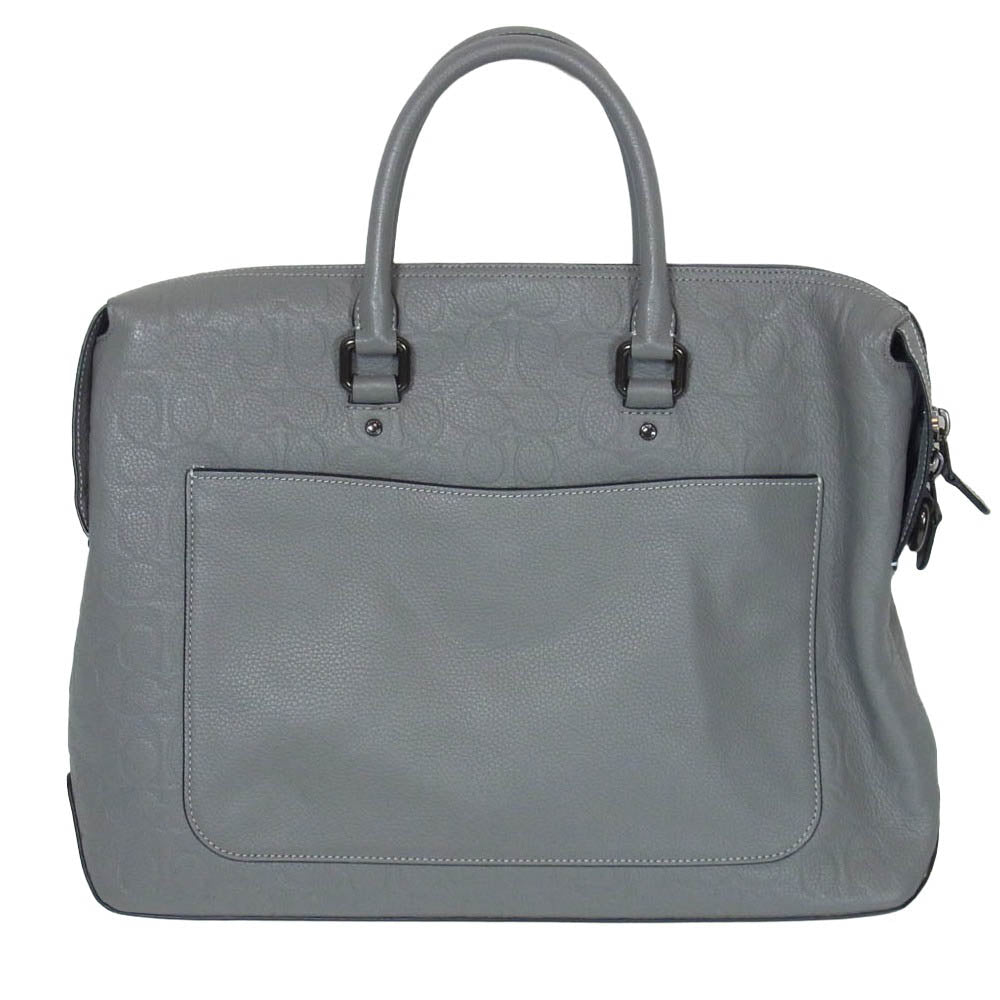 COACH コーチ C0244 ゴッサム ブリーフ シグネチャー レザー ビジネス 2WAY バッグ グレー系【中古】