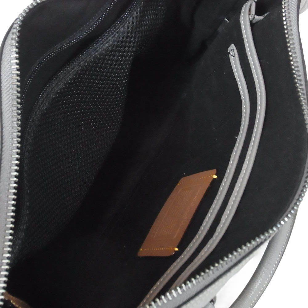 COACH コーチ C0244 ゴッサム ブリーフ シグネチャー レザー ビジネス 2WAY バッグ グレー系【中古】