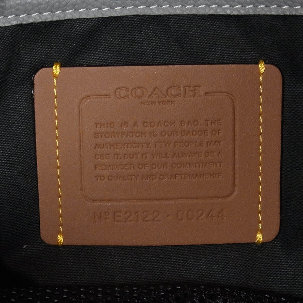 COACH コーチ C0244 ゴッサム ブリーフ シグネチャー レザー ビジネス 2WAY バッグ グレー系【中古】