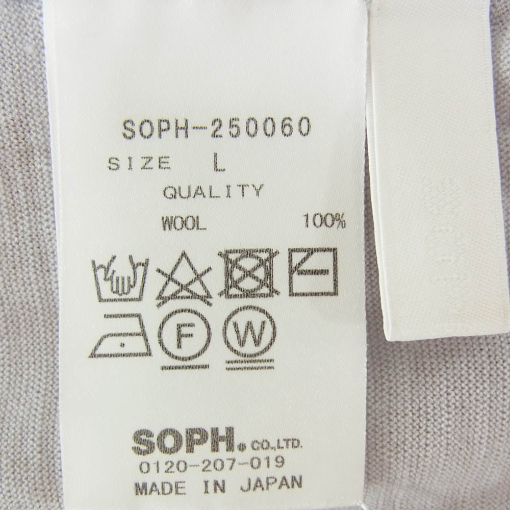 SOPHNET. ソフネット SOPH-250060 WASHABLE WOOL L/S TOP サマーウール クルーネック グレー系 L【中古】