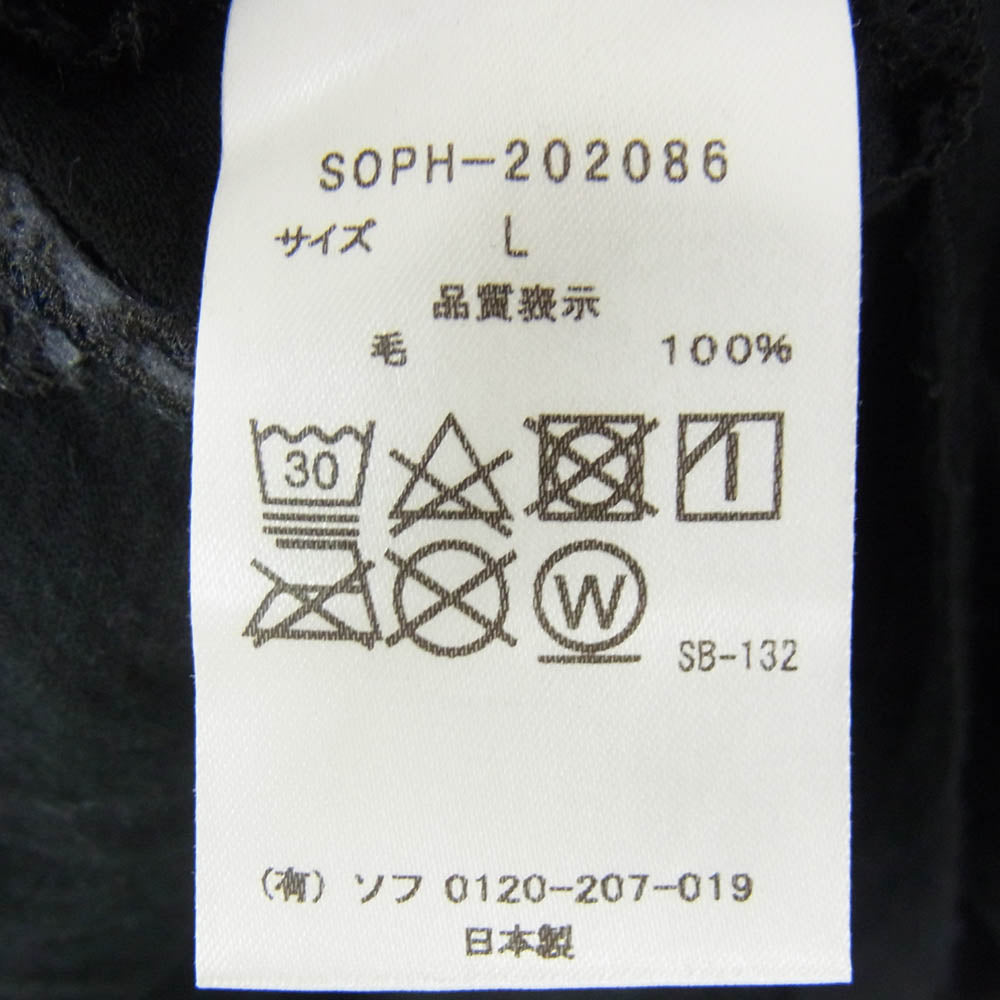 SOPHNET. ソフネット 20AW SOPH-202086 × CHICSTOCKS WOOL TURTLENECK PULLOVER ウール タートル ネック プルオーバー 長袖 Tシャツ ブラック系 L【中古】