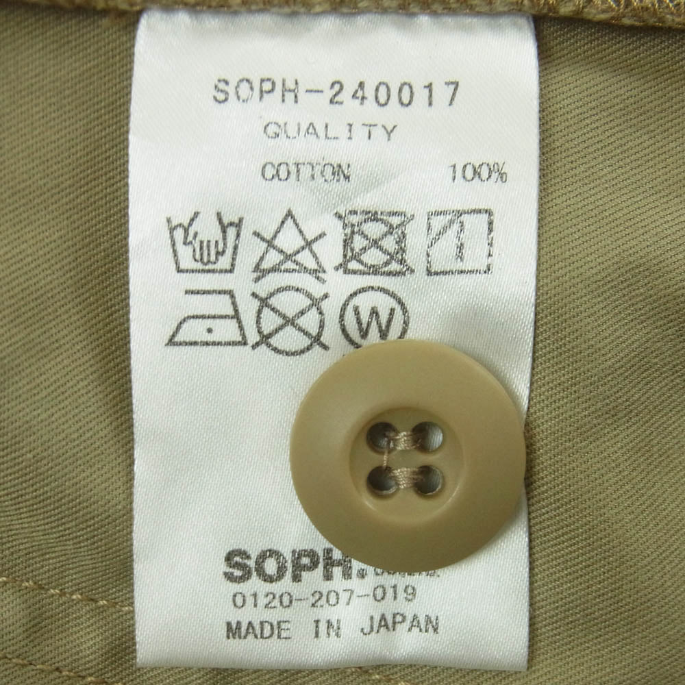 SOPHNET. ソフネット 24SS SOPH-240017 BRUSHED GABARDINE TAPERED CARGO PANTS カーゴ パンツ ベージュ系 XL【中古】