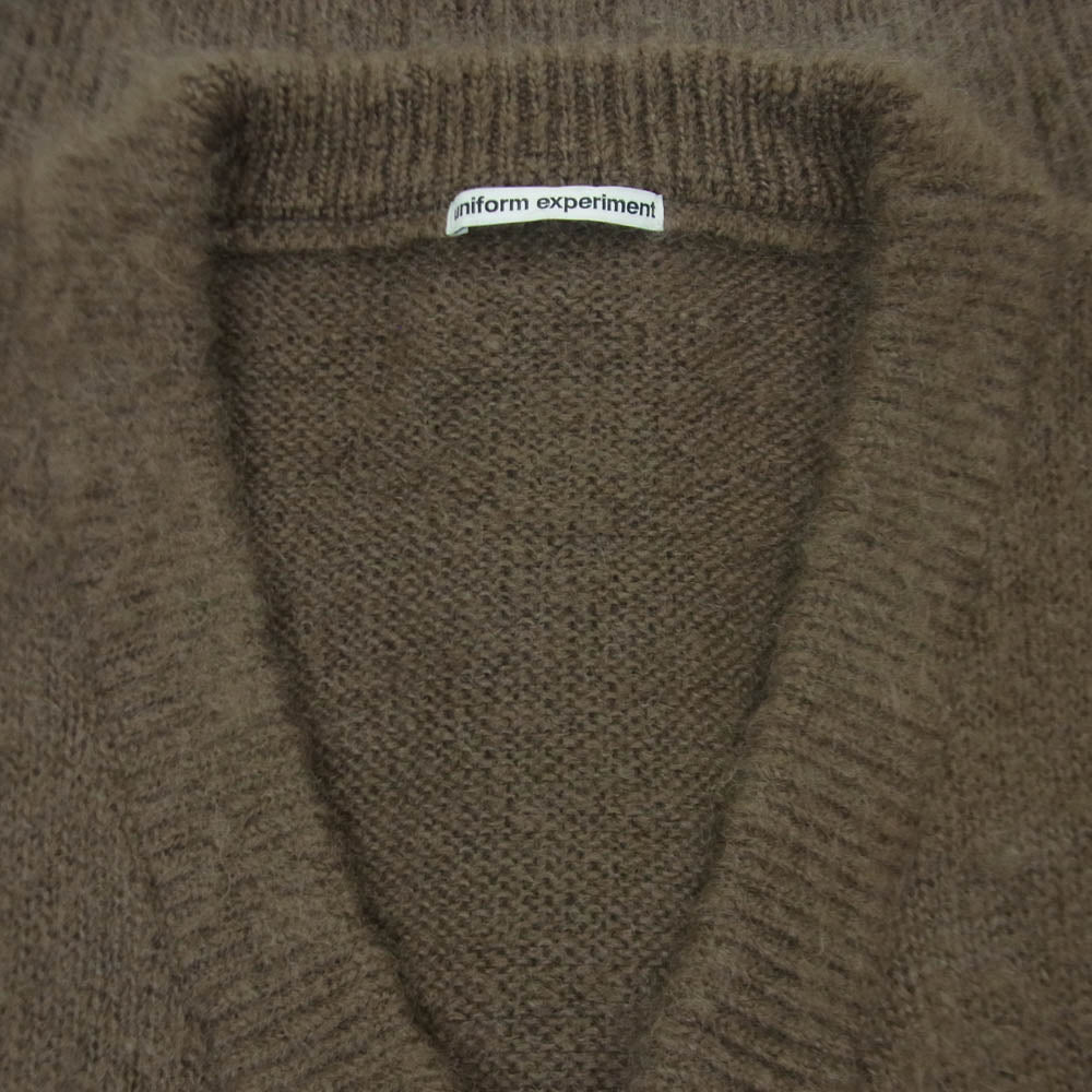 uniform experiment ユニフォームエクスペリメント 24AW UE-242047 モヘア ボタン カーディガン ブラウン系 グレイッシュブラウン系 2【中古】