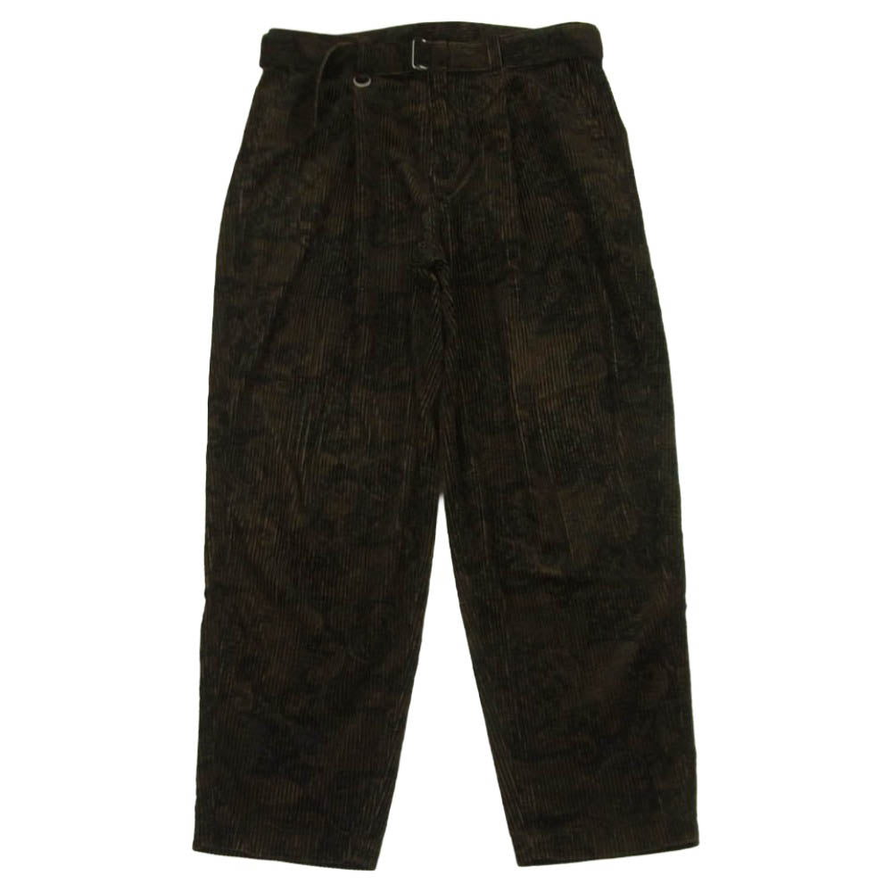 SOPHNET. ソフネット SOPH-222009 ベルト付き コーデュロイ 1タック パンツ 日本製 ダークブラウン系 M【中古】