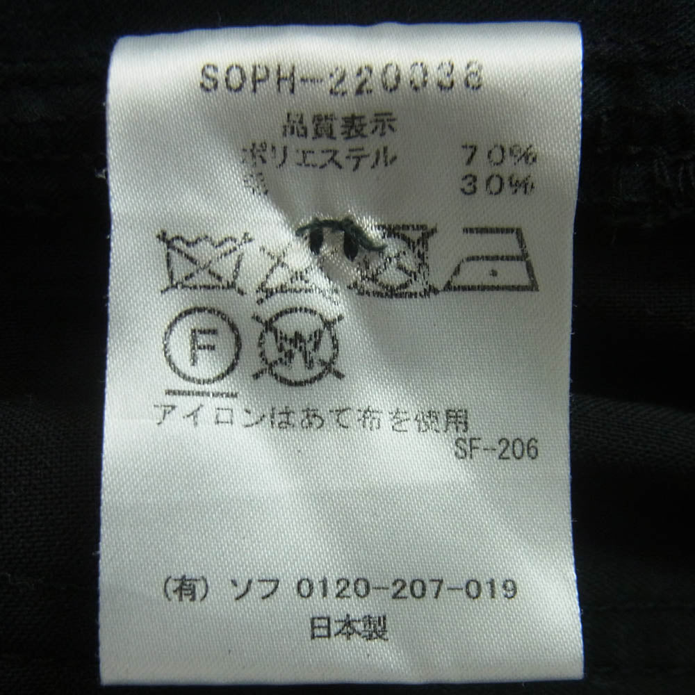 SOPHNET. ソフネット SOPH-220038 WIDE BELTED BAGGY TUCK TAPERED PANTS テーパード パンツ 日本製 ブラック系 M【中古】