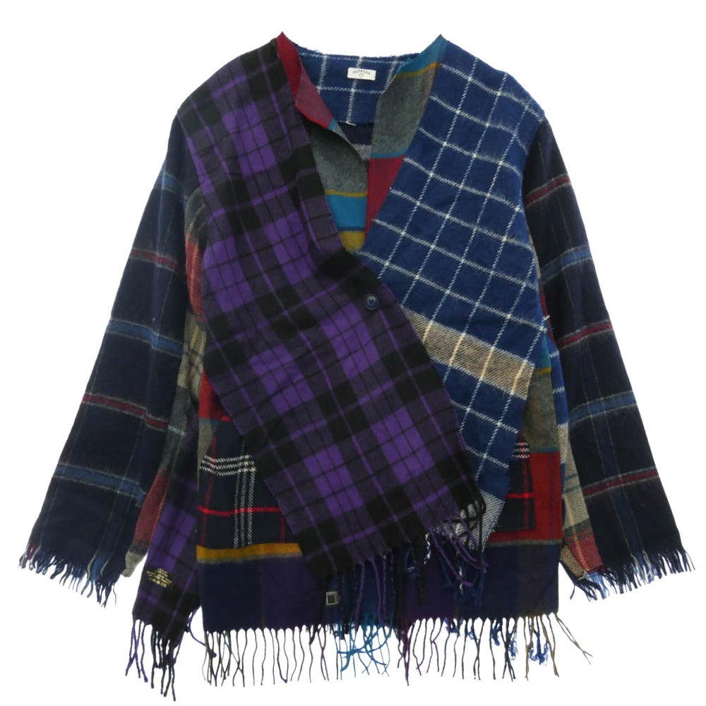 オールドパーク SCARF CARDIGAN 切替 スカーフ カーディガン マルチカラー系 M【中古】