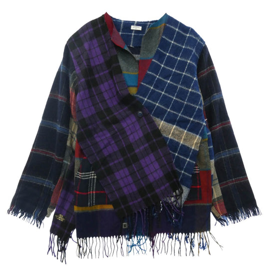 オールドパーク SCARF CARDIGAN 切替 スカーフ カーディガン マルチカラー系 M【中古】