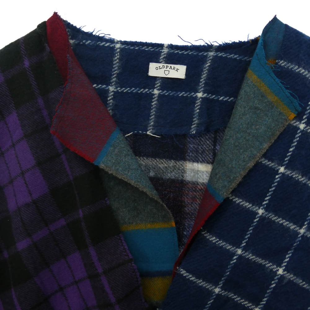 オールドパーク SCARF CARDIGAN 切替 スカーフ カーディガン マルチカラー系 M【中古】
