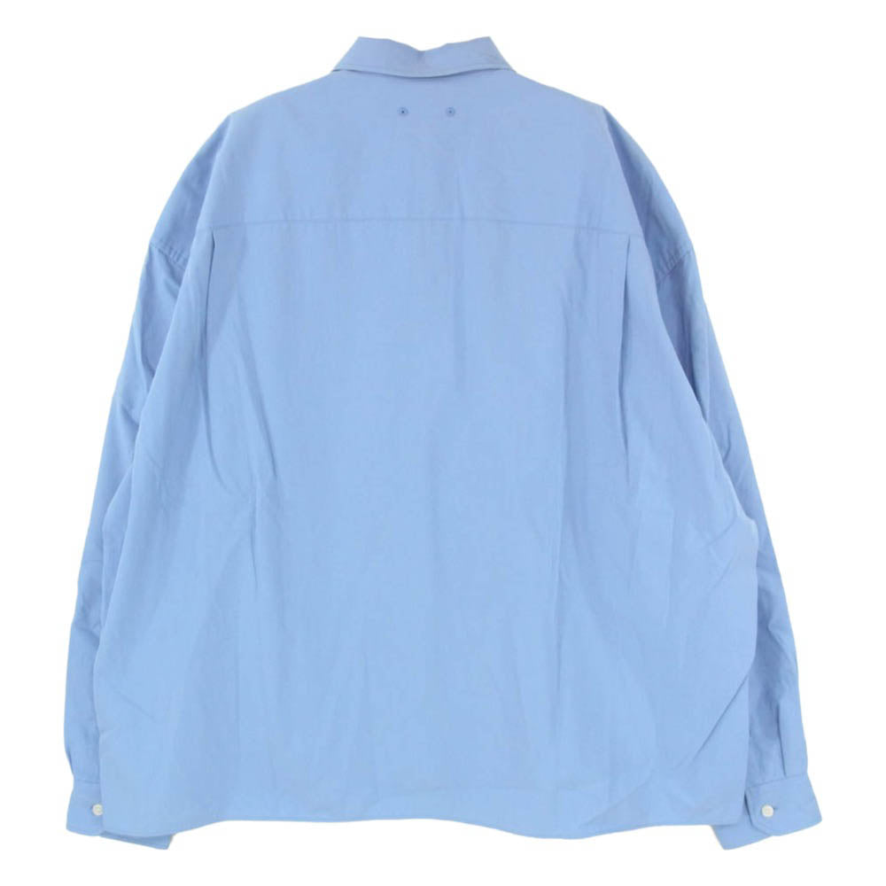 SOPHNET. ソフネット 25SS SOPH-250030 ORGANIC COTTON ZIP SHIRT オーガニック コットン ジップアップ 長袖 シャツ ブルー系 L【中古】