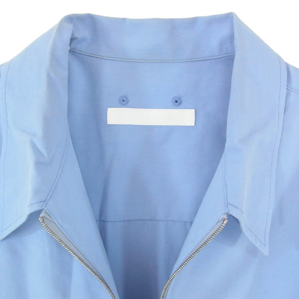 SOPHNET. ソフネット 25SS SOPH-250030 ORGANIC COTTON ZIP SHIRT オーガニック コットン ジップアップ 長袖 シャツ ブルー系 L【中古】