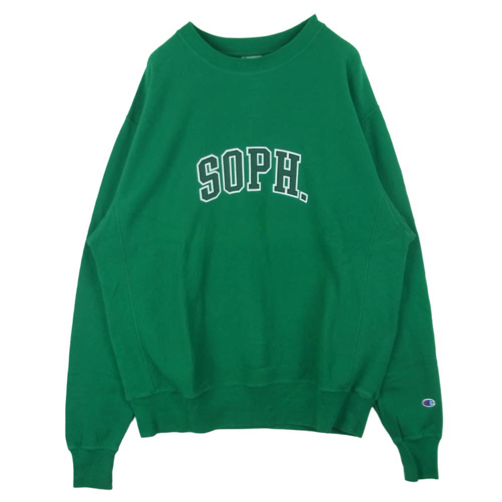 SOPHNET. ソフネット Champion チャンピオン 24SS C8-Z009 REVERSE WEAVE CREWNECK リバースウィーブ スウェット トレーナー グリーン系 L【中古】