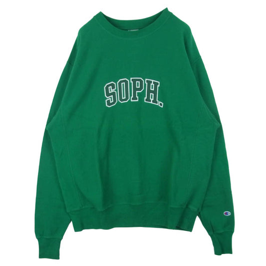 SOPHNET. ソフネット Champion チャンピオン 24SS C8-Z009 REVERSE WEAVE CREWNECK リバースウィーブ スウェット トレーナー グリーン系 L【中古】