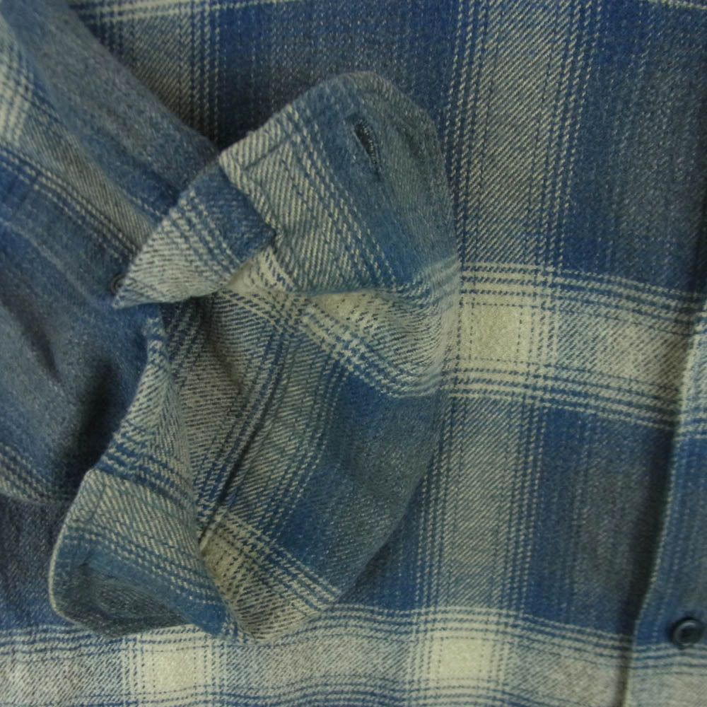 uniform experiment ユニフォームエクスペリメント 24AW UE-242042 FADE SHIRT オンブレ チェック フェード 長袖 シャツ ネイビー系 ベージュ系 4【中古】