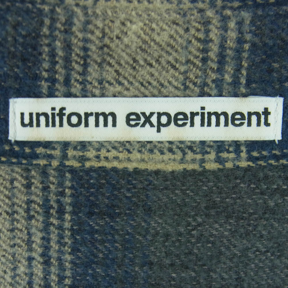 uniform experiment ユニフォームエクスペリメント 24AW UE-242042 FADE SHIRT オンブレ チェック フェード 長袖 シャツ ネイビー系 ベージュ系 4【中古】