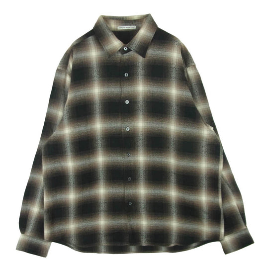 uniform experiment ユニフォームエクスペリメント 24AW UE-242042 FADE SHIRT オンブレ チェック フェード 長袖 シャツ ブラウン系 ブラック系 2【中古】