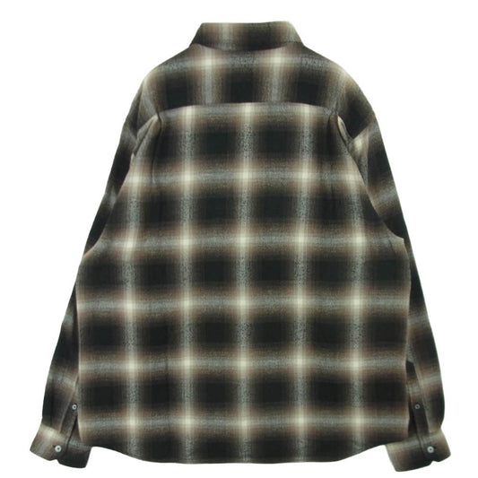 uniform experiment ユニフォームエクスペリメント 24AW UE-242042 FADE SHIRT オンブレ チェック フェード 長袖 シャツ ブラウン系 ブラック系 2【中古】