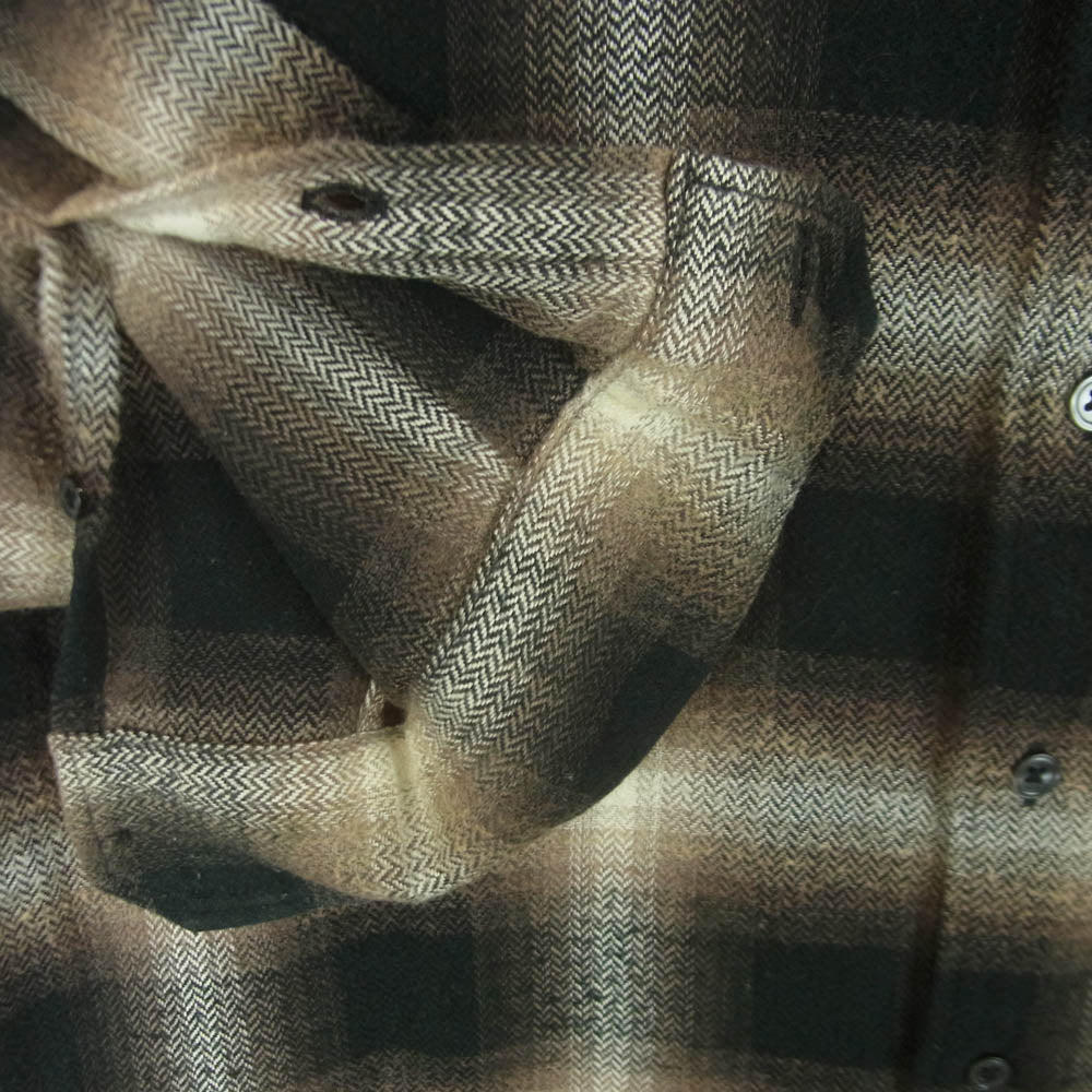 uniform experiment ユニフォームエクスペリメント 24AW UE-242042 FADE SHIRT オンブレ チェック フェード 長袖 シャツ ブラウン系 ブラック系 2【中古】