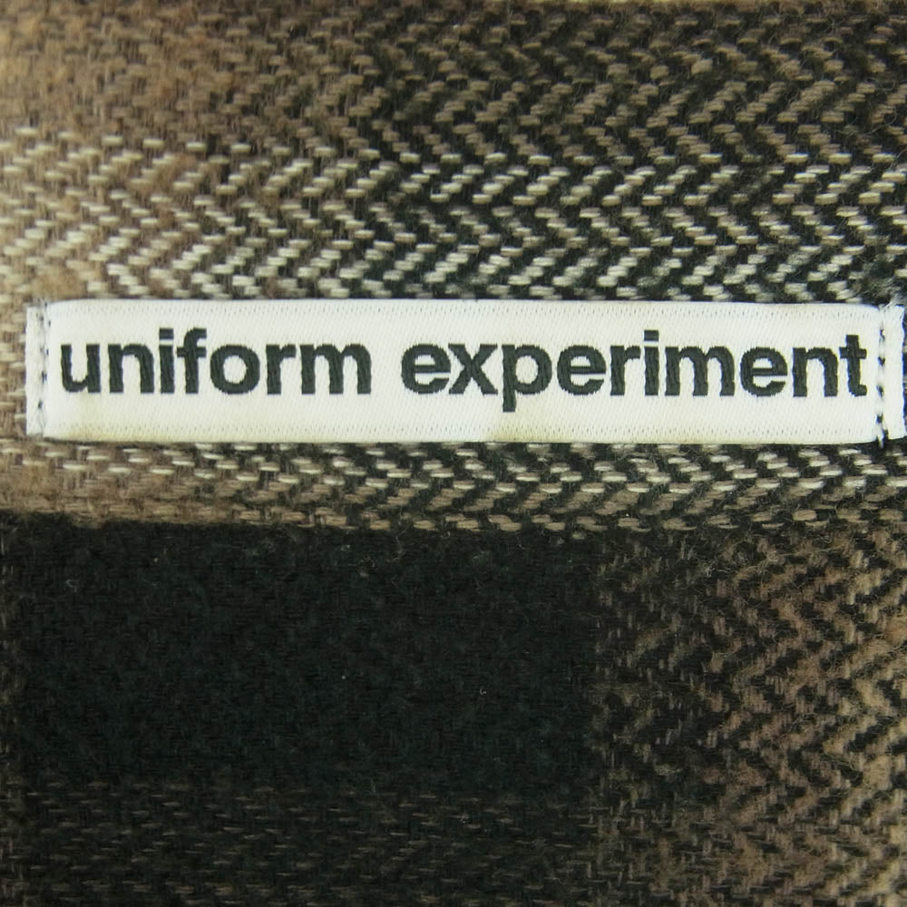 uniform experiment ユニフォームエクスペリメント 24AW UE-242042 FADE SHIRT オンブレ チェック フェード 長袖 シャツ ブラウン系 ブラック系 2【中古】