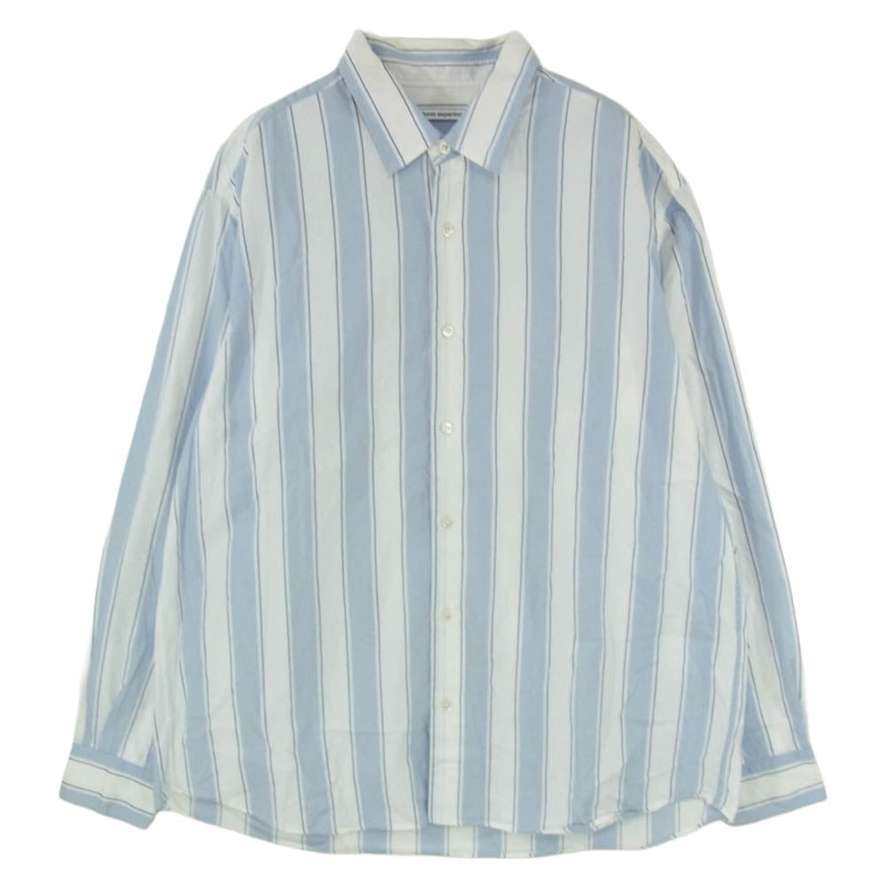 uniform experiment ユニフォームエクスペリメント 26SS UE-260038 VENTILATION RELAX-FIT L/S SHIRT ベンチレーション リラックスフィット ストライプ 長袖 シャツ ライトブルー系 3【中古】