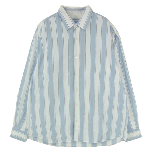 uniform experiment ユニフォームエクスペリメント 26SS UE-260038 VENTILATION RELAX-FIT L/S SHIRT ベンチレーション リラックスフィット ストライプ 長袖 シャツ ライトブルー系 3【中古】