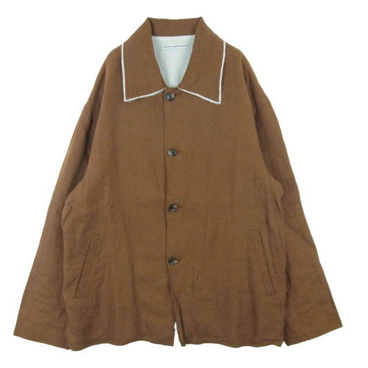 uniform experiment ユニフォームエクスペリメント 25AW UE-252003 BRUSHED LINEN CUT-OFF JACKET リネン カットオフ ジャケット ブラウン系 3【中古】