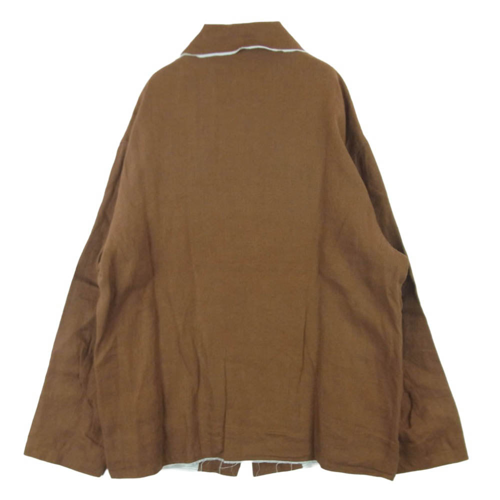 uniform experiment ユニフォームエクスペリメント 25AW UE-252003 BRUSHED LINEN CUT-OFF JACKET リネン カットオフ ジャケット ブラウン系 3【中古】