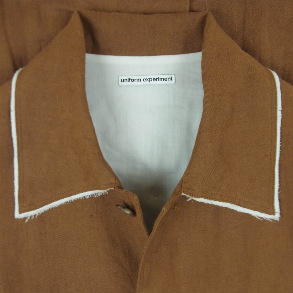 uniform experiment ユニフォームエクスペリメント 25AW UE-252003 BRUSHED LINEN CUT-OFF JACKET リネン カットオフ ジャケット ブラウン系 3【中古】