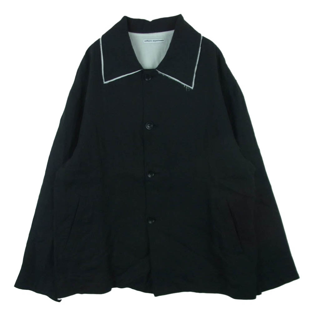 uniform experiment ユニフォームエクスペリメント 25AW UE-252003 BRUSHED LINEN CUT-OFF JACKET リネン カットオフ ジャケット ブラック系 3【中古】