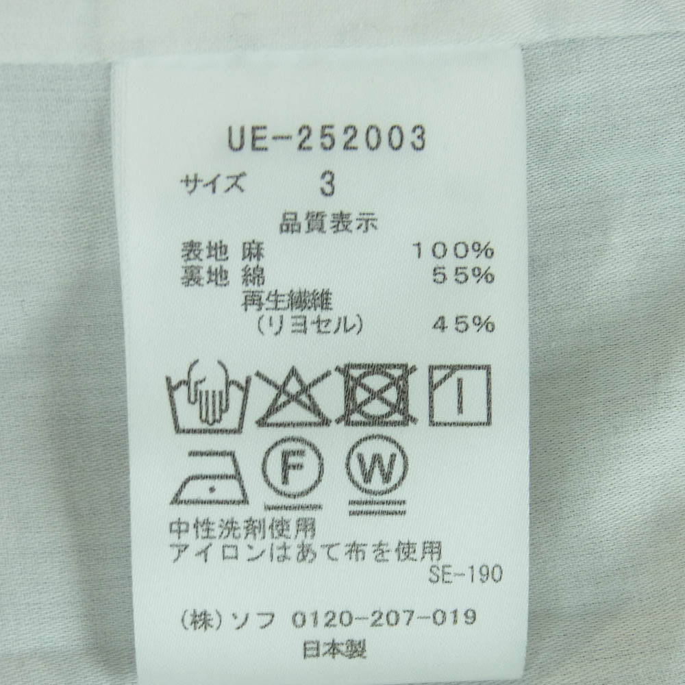 uniform experiment ユニフォームエクスペリメント 25AW UE-252003 BRUSHED LINEN CUT-OFF JACKET リネン カットオフ ジャケット ブラック系 3【中古】