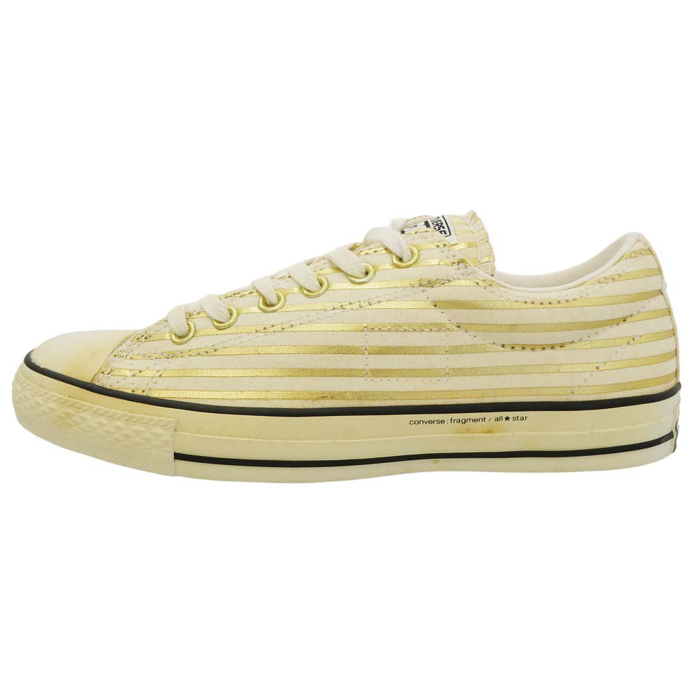 FRAGMENT DESIGN フラグメントデザイン CONVERSE コンバース 148371C × CONVERSE コンバース Chuck Taylor All Star Ox チャックテイラー スケート オックス スニーカー ホワイト系 ゴールド系 27.5cm【中古】