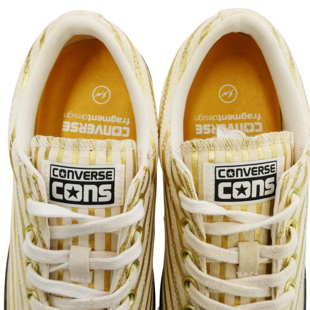 FRAGMENT DESIGN フラグメントデザイン CONVERSE コンバース 148371C × CONVERSE コンバース Chuck Taylor All Star Ox チャックテイラー スケート オックス スニーカー ホワイト系 ゴールド系 27.5cm【中古】
