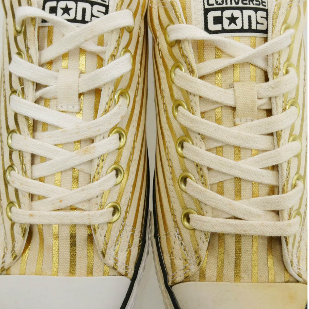 FRAGMENT DESIGN フラグメントデザイン CONVERSE コンバース 148371C × CONVERSE コンバース Chuck Taylor All Star Ox チャックテイラー スケート オックス スニーカー ホワイト系 ゴールド系 27.5cm【中古】