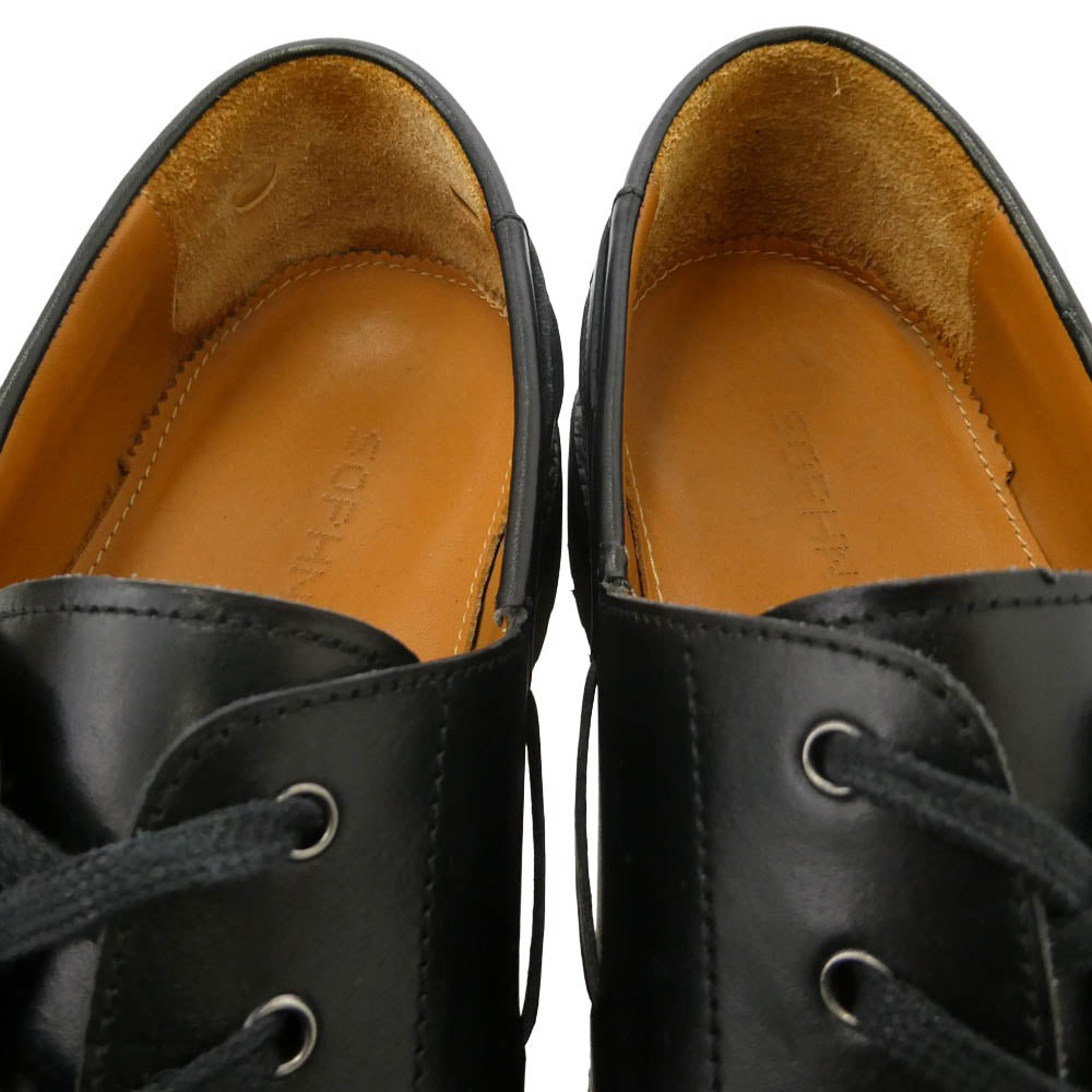 SOPHNET. ソフネット LEATHER BOAT SHOES レザー ボートシューズ モカシン シューズ ブラック系 8【中古】