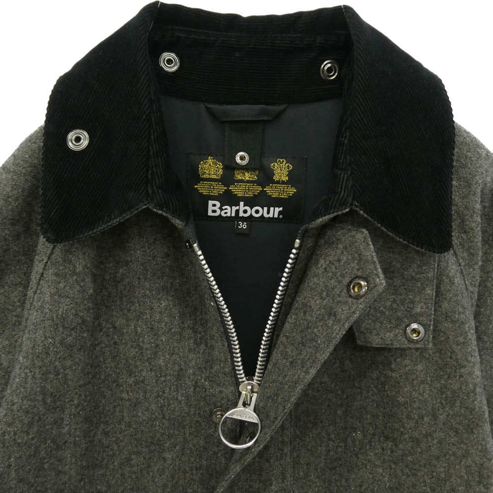 Barbour バブアー 1602110 SL BEDALE BONDED WOOL ビデイル ボンデッド ウール ジャケット コート グレー系 36【中古】