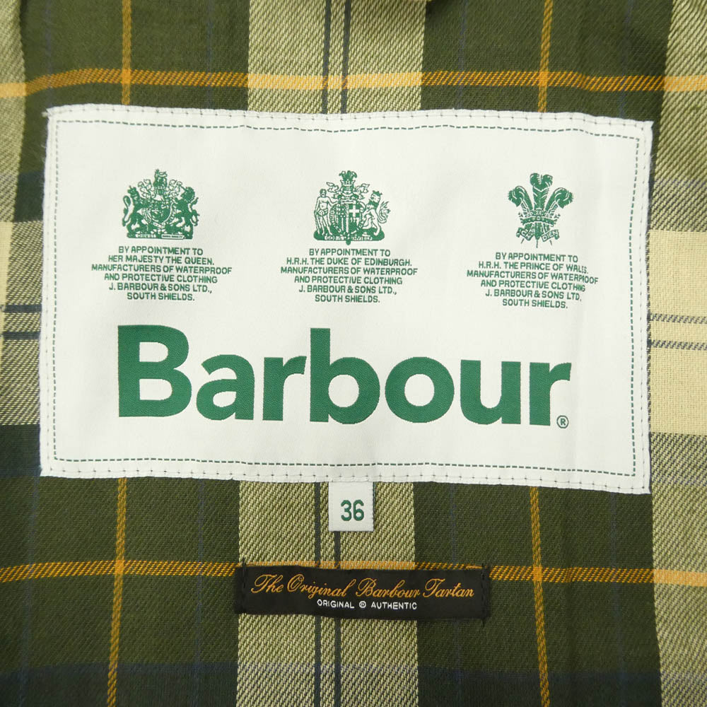 Barbour バブアー 1902195 SINGLE BREASTED COAT シングル ブレステッド ロング コート モスグリーン系 36【中古】