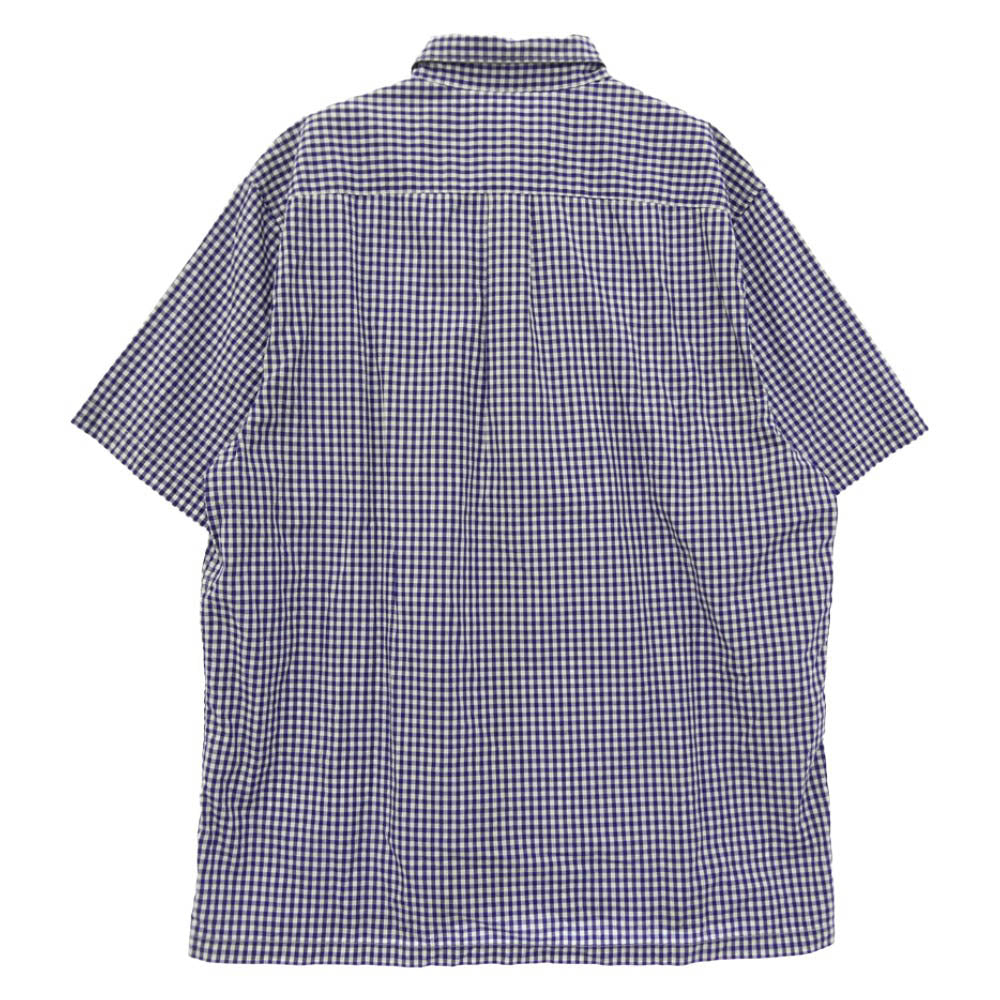Supreme シュプリーム 21SS Gingham S/S Shirt スクリプトロゴ刺繍 ギンガムチェック 半袖 シャツ ブルー系 XL【中古】