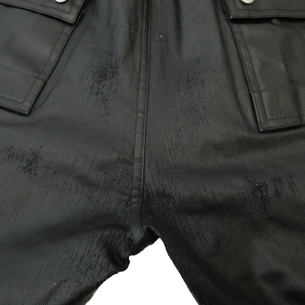 Rick Owens リックオウエンス 24AW RU02D6377-SCT SCT素材 BAUHAUS CARGO PANTS コーティング加工 バウハウス カーゴパンツ ブラック系 52【中古】