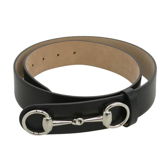 GUCCI グッチ 864147 1955 デムナ期 ホースビット レザー ベルト ブラック系【美品】【中古】