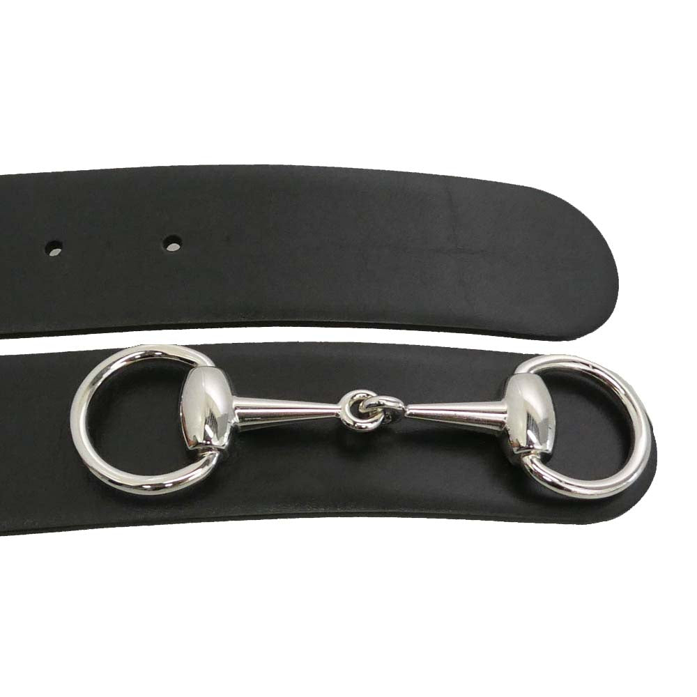 GUCCI グッチ 864147 1955 デムナ期 ホースビット レザー ベルト ブラック系【美品】【中古】