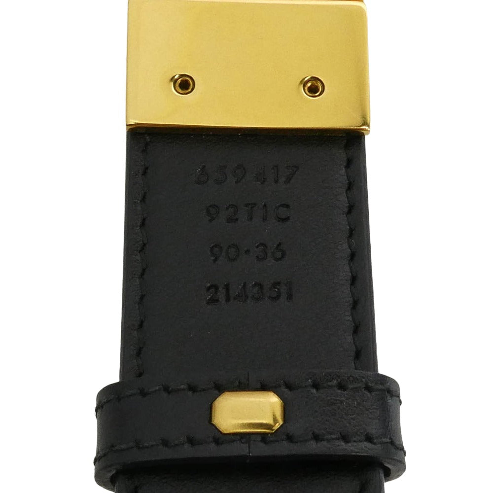 GUCCI グッチ 659417 GGエンブレム リバーシブル レザー ベルト グレー系 ブラック系 30【美品】【中古】