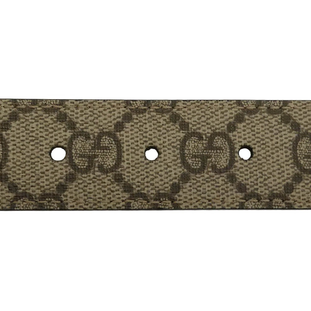 GUCCI グッチ 659417 GGエンブレム リバーシブル レザー ベルト グレー系 ブラック系 30【美品】【中古】