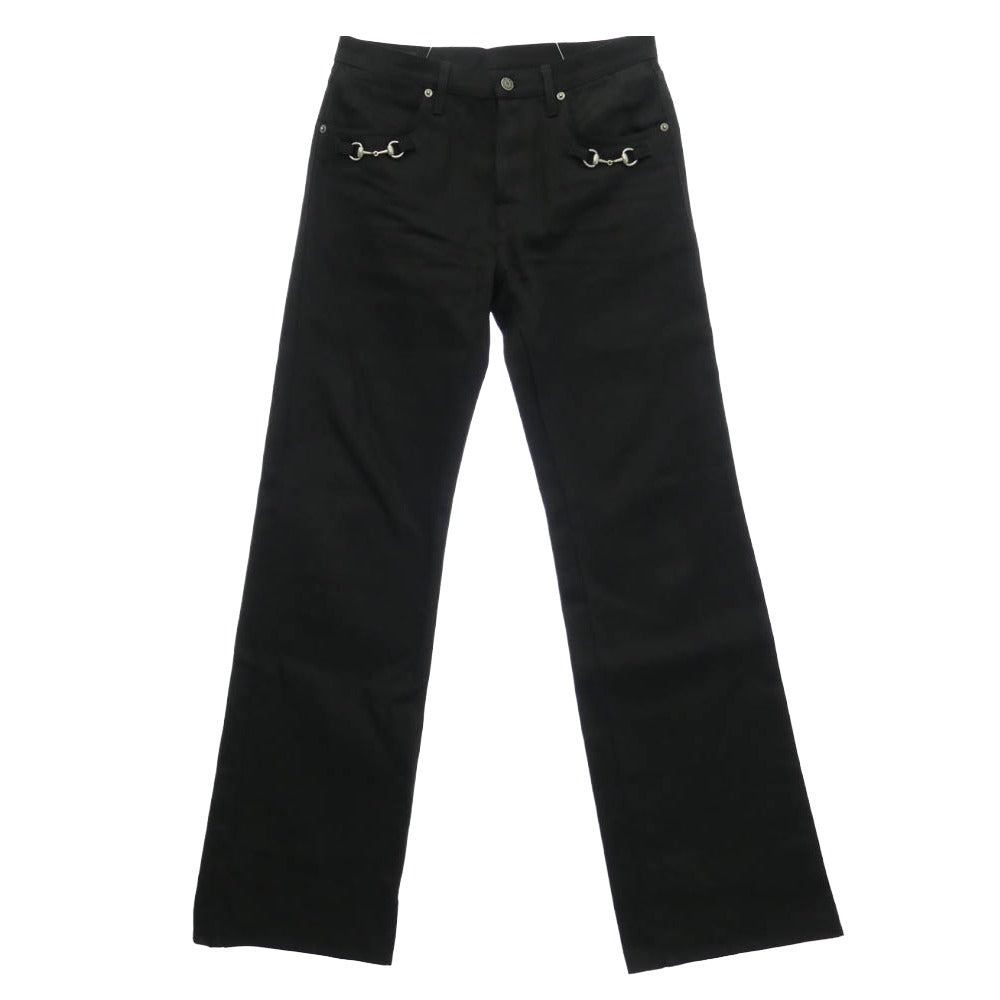 GUCCI グッチ 26SS 860844 デムナ期 ホースビット ディティール デニム パンツ ブラック系 34【中古】