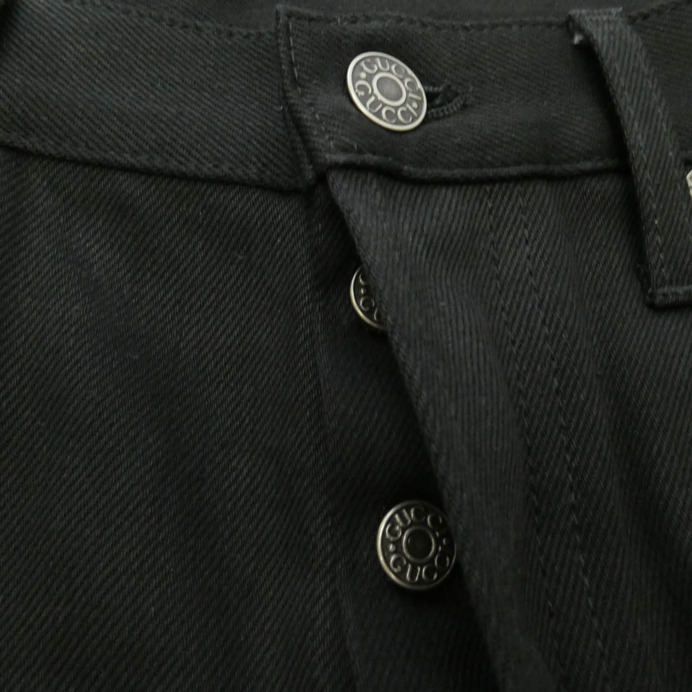 GUCCI グッチ 26SS 860844 デムナ期 ホースビット ディティール デニム パンツ ブラック系 34【中古】