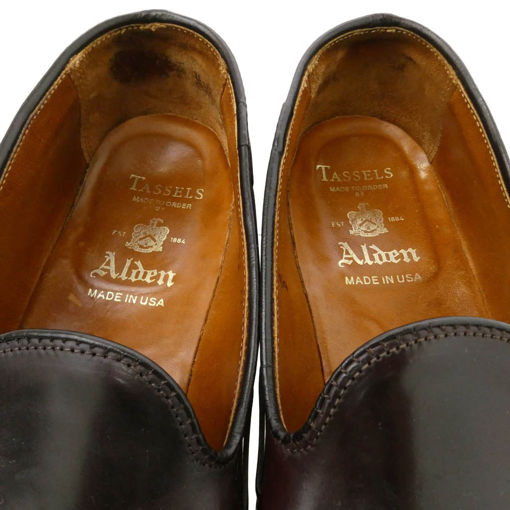 ALDEN オールデン 563 コードバン タッセルローファー レザーシューズ ダークブラウン系 8.5D【中古】